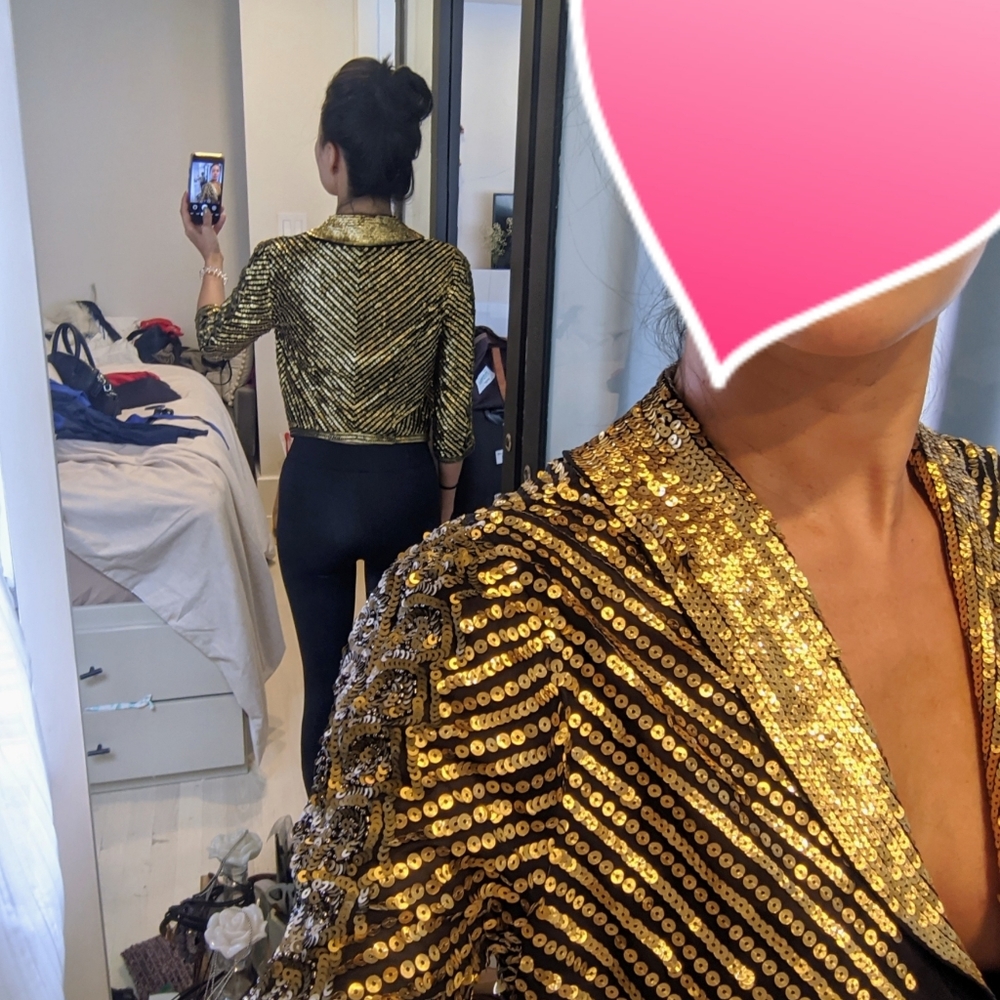 Bcbgmaxazria - Sequin Evening Blazer/Shell Top - image 5